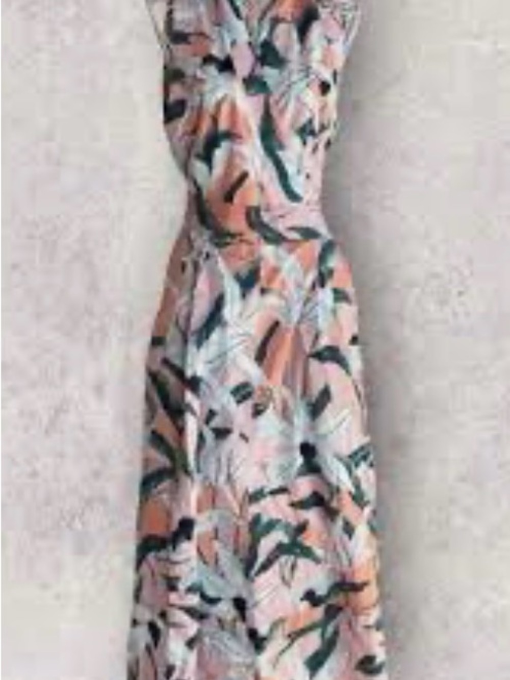 Tory Burch Coral and Green Printed Maxi Dress